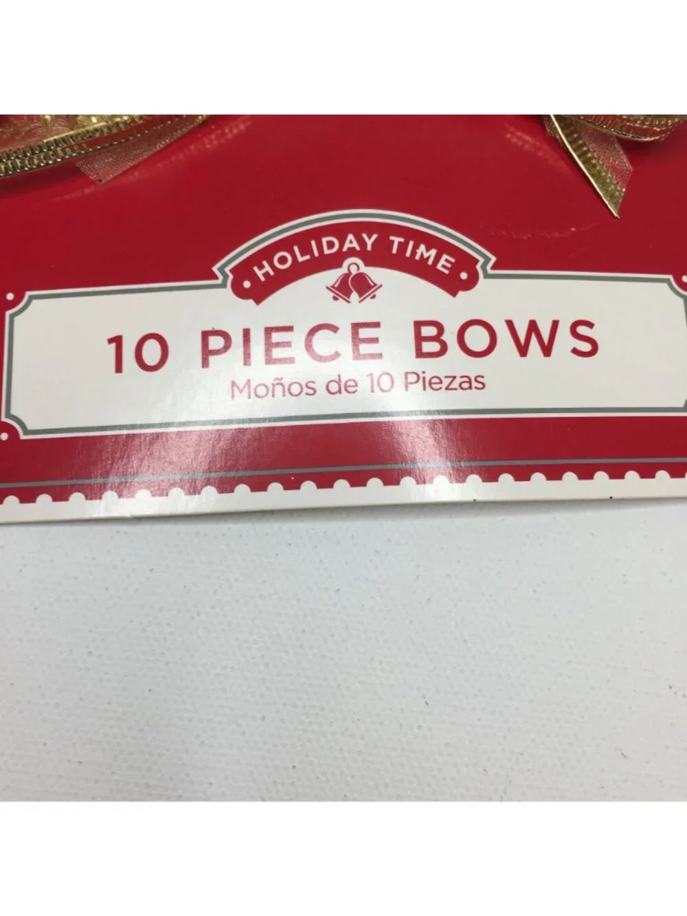 10 Gold Stripe Wire Edge Christmas Gift Bows Indoor Outdoor Wreath Package